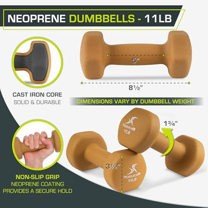 ProsourceFit Neoprene Dumbbell Coated for Non-Slip Grip - size: 11-Pound