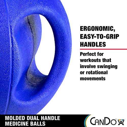 CanDo Molded Dual-Handle Medicine Ball for Strength Training, Core Workouts, Warmups, Cardio, and Plyometrics with Handles for Home and Clinic Use - style: e) 15.4 lb