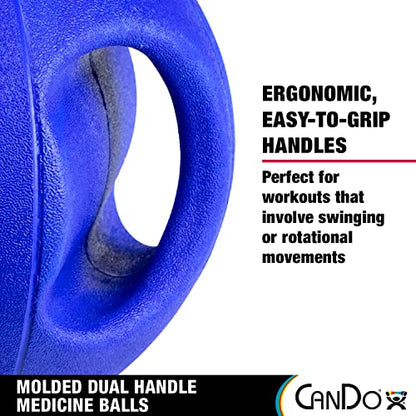 CanDo Molded Dual-Handle Medicine Ball for Strength Training, Core Workouts, Warmups, Cardio, and Plyometrics with Handles for Home and Clinic Use - style: e) 15.4 lb