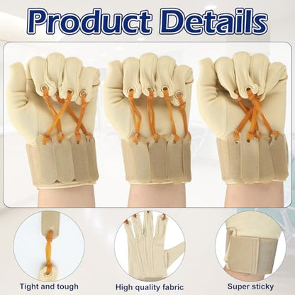 Deluxe Traction Exercise Glove Finger Flexion Exercise Glove for Handed Rehabilitation Increasing Strength Flexion of Joints and Fingers, Hand Exerciser, Small/Medium(Left)