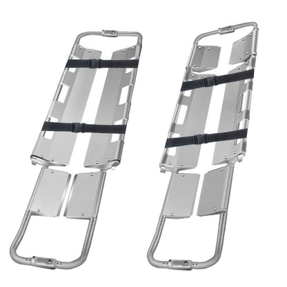 Shovel-Type Stretcher Aluminum Alloy, Extendable and Separable, Foldable, Easy to Store, Lightweight, Strong Load-Bearing (Silver(4Piece))