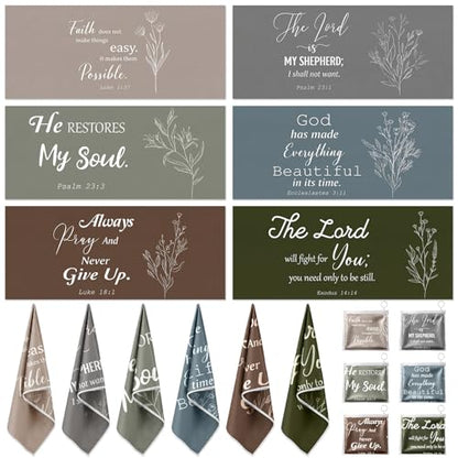 12 Pcs Christian Gifts for Men Fathers Day Cooling Towels Bulk Bible Verse Cooling Towels Man of God Sports Sweat Rag for Gym Yoga Running Religious Gifts for Fathers Day Birthday(Morandi)
