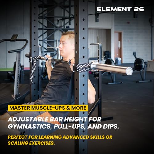 BarBelts Squat Rack Accessory (Sold as a Pair) - Lock The Barbell Into The Rack To Turn Squat Racks Into a Full Gymnastics Suite - Gymnastics Bar - Functional Fitness - Muscle Ups - Home Gym
