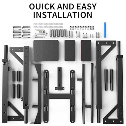 XGSW Multifunctional Wall Mounted Pull Up Bar Chin Up bar Dip Station for Indoor Home Gym Workout, Power Tower Set Training Equipment Fitness Dip Stand Supports