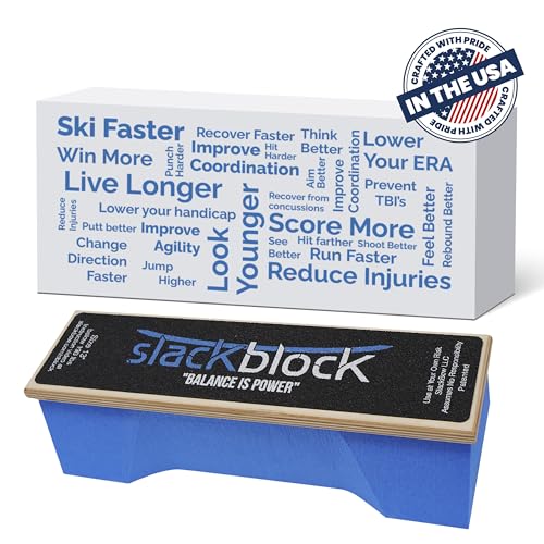 SlackBlock Athletic Balance Trainer – Improve Balance, Stability, and Athletic Performance – Condition Your Body and Prevent Injury - Compact and Portable - size: 15"
