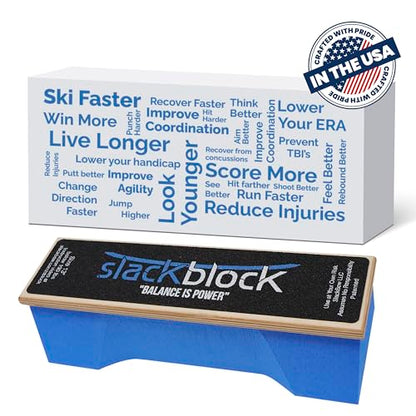 SlackBlock Athletic Balance Trainer – Improve Balance, Stability, and Athletic Performance – Condition Your Body and Prevent Injury - Compact and Portable - size: 15"