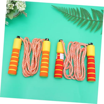LIOOBO 2pcs Counting Jump Rope for Electronic Cotton Skipping Rope with Digital Counter for Workout and Exercise Games Red-yellow Orange-yellow