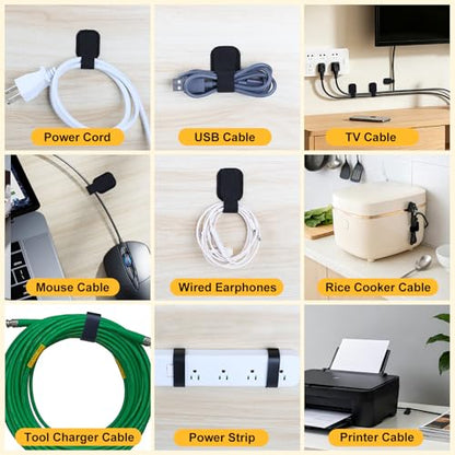 SummerBrite Under Desk Cable Management, Reusable Cable Straps, 56 Pack - color: Black-56pcs
