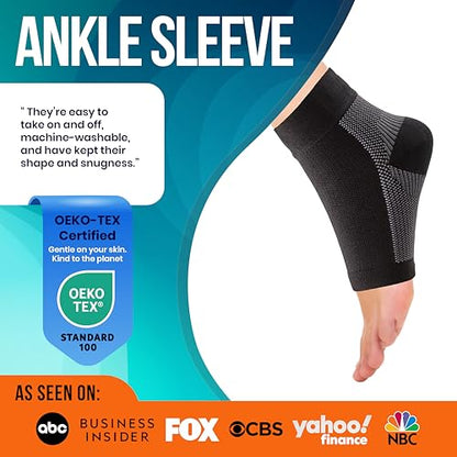 Ankle Brace Support - Ankle Compression Sleeve - Foot Brace for Women & Men - Tendonitis & Arthritis Ankle Brace Sports Running, Plantar Fasciitis Relief & Stabilizing Ankle Wrap
