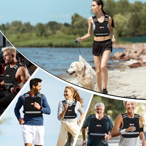 TB3C Adjustable Weighted Vest Woman, 4-10/11-20/20-30 LB Weight Vest for Women, Plus Size Womens Weighted Vest - color: Black, size: 20-32LB