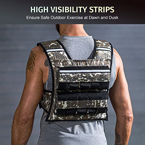 ZELUS Weighted Vest with Adjustable Weights for Home Workouts - color: 45lb Desert Camo