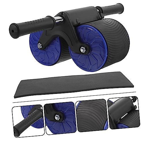 1set Automatic Rebound Abdominal Roller with Knee Pad for Home Fitness Training Dual Wheel Abdominal Exercise Equipment for Strengthening Core Muscles