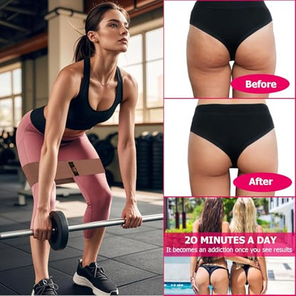 Resistance Bands Set, Exercise Bands with Non-Slip Design for Hips & Glutes, 3 Levels Workout Bands for Women and Men, Booty Bands for Home Fitness, Yoga, Pilates