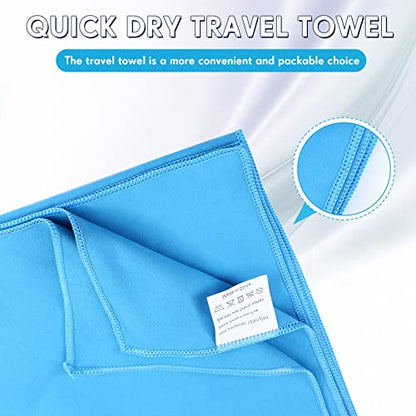 6 Pieces Quick Dry Travel Towel Bulk, Microfiber Lightweight Beach Towel with Bag Compact for Adults Swimming Trip Camping Sports Gym Yoga 20 x 39 Inches(Classic Color)