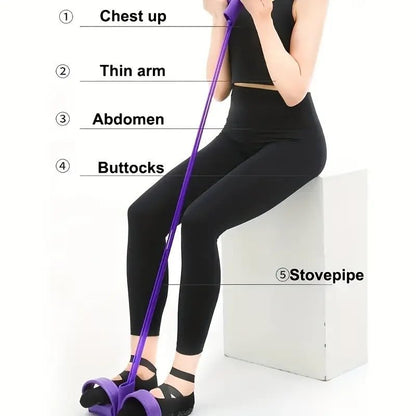 21 Fitness Resistance Bands Set with 4 Tube Pedal Ankle Puller - Multifunction Tension Rope for Abdomen Waist Arm Leg Stretching, Sit-Up Assistance Elastic Strength Bands with Handles