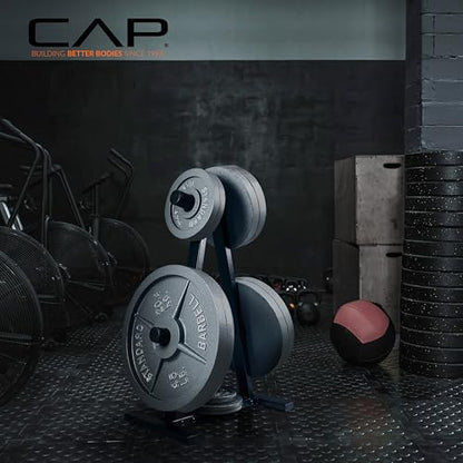 CAP 2-Inch Olympic Plate Tree Rack for Home Gym, Heavy-Duty A-Frame Weight Plate Storage Rack, Space-Saving Plate Organizer Stand, 5-Post & 7-Post, 300lb & 500lb Weight Capacity - style: 5 Posts