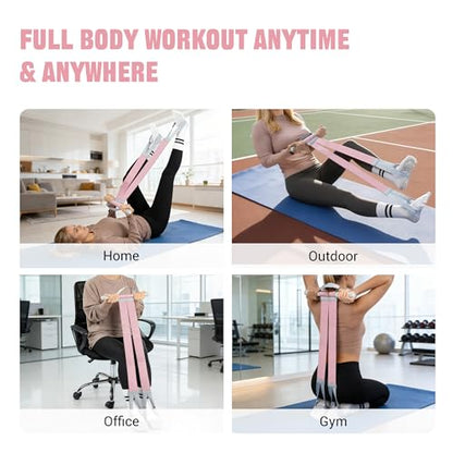 Foot Pedal Resistance Band for Women Core Workout, Fabric Resistance Band with Handles 150lb Full-Body Exercise Band for Arm & Leg Muscle Training, Adjustable & Fixed Length Options - style: Standard