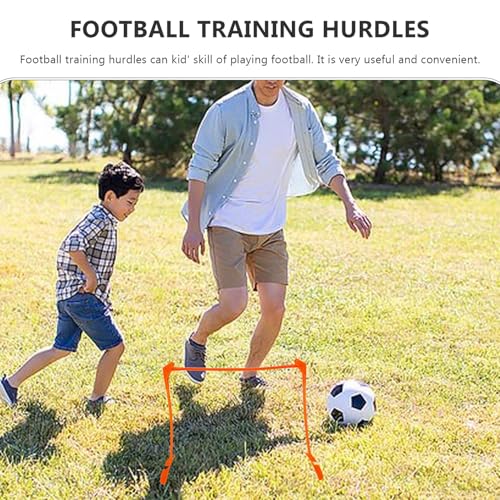 LALAFINA Adjustable Soccer Training Hurdles, Foldable Orange Plastic Speed Hurdles with 3-Level Height for Agility and Running Training Equipment