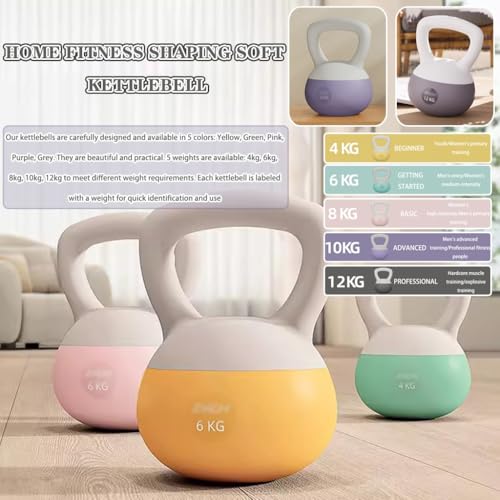 Kettle Bells Women Home Fitness Shaping Soft Kettlebell, Women's Strength Training Dumbbell, Does Not Hurt The Floor, Swing/Squat(Green-8kg)