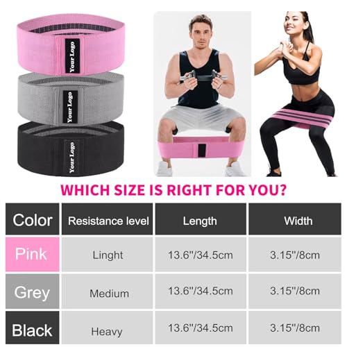 3 Booty Bands Pilates Flexbands Hip Thigh Glute Bands Set Stretch Exercise Bands Fabric Elastic Exercise Resistance Band for Working Out Legs Bands with Workout Bands Guide.