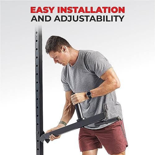 Sunny Health & Fitness Power Cage Squat Rack Upgrade Attachments, Dip Bar, Plate Bar Holder, Belt Squat, J Hook, Lat, Adapter, U Ring, Pull Up Bar, Landmine, Captain's Chair, Tricep Rope For Home Gym - style: Belt Squats