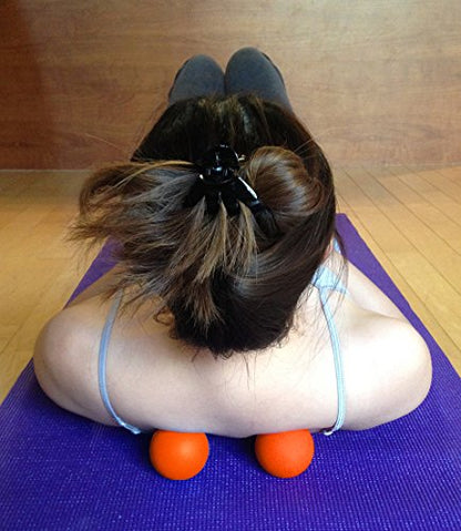 Massage Lacrosse Balls for Myofascial Release, Trigger Point Therapy, Muscle Knots, and Yoga Therapy. Set of 2 Firm Balls (2 Orange)
