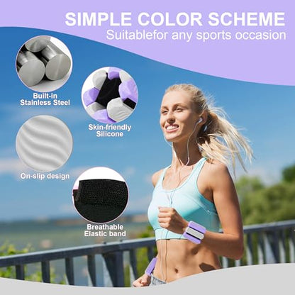 Ankle and Wrist Weights for Women, Adjustable Weights Set of 2 (1Lb Each), for Walking, Yoga, Dance, Gym
