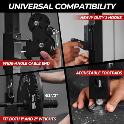 Mikolo Folding Squat Rack, Wall Mounted Power Rack with Cable Crossover Machine & LAT Pull Down, Functional Trainer with 5 Adjustable Function Modes, for Home Gym and Space Saving - color: Black, size: WR00 SlimFold (Rack Only)