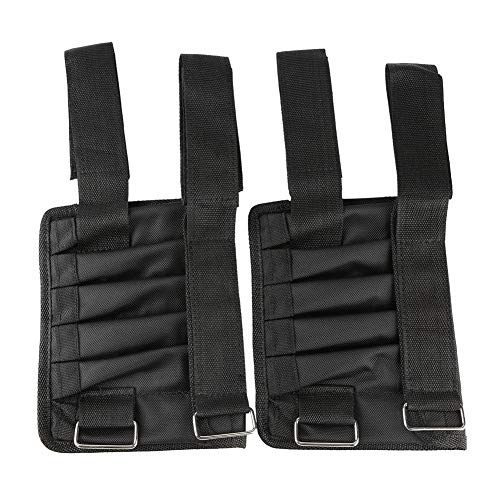 Weighted Wrist and Ankle Bands, 1 Pair Adjustable Ankle Wrist Weight Straps, Leg Arm Hand Cuff Weights with Empty Pocket for Steel Plates(Not Included) Maximum 11lbs, Training