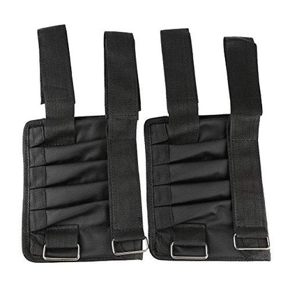 Weighted Wrist and Ankle Bands, 1 Pair Adjustable Ankle Wrist Weight Straps, Leg Arm Hand Cuff Weights with Empty Pocket for Steel Plates(Not Included) Maximum 11lbs, Training