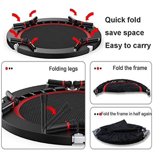 Trampoline 48in Foldable Mini Trampoline, Stable and Quiet Sports Bounce Bed, Very Suitable for Adult and Children Body Fitness Training Exercise, Safe Load 300kg