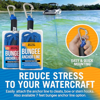 Bungee Anchor Rope, Elastic Snubber Anchor Line, 14 ft to 25 ft Stretch, Blue, for Boats and Anchors - size: 14FT - 25FT, style: Blue
