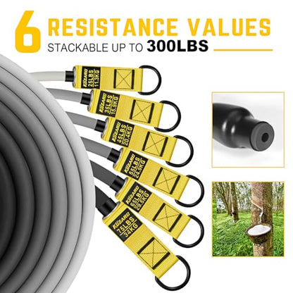 KUZARO Heavy Resistance Bands for Working Out, 300lbs/360lbs Heavy Exercise Bands with Handles, Resistance Bands for Men, Weight Bands Set for Muscle Training, Strength, Yoga, Home Workout Equipment - style: 300lbs