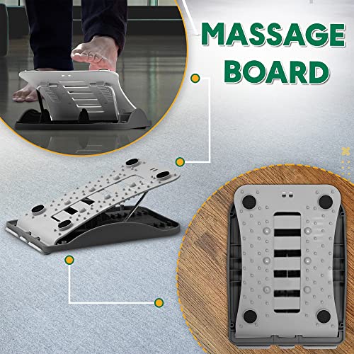 3-in-1 Adjustable Incline Slant Board for Calf Stretching Ankle, Foot Massage, 10 Changeable Levels Rocker Board for Plantar Fasciitis Physical Therapy Equipment - Black