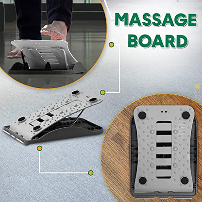 3-in-1 Adjustable Incline Slant Board for Calf Stretching Ankle, Foot Massage, 10 Changeable Levels Rocker Board for Plantar Fasciitis Physical Therapy Equipment - Black