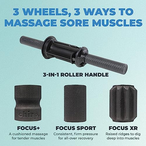 Chirp 3-in-1 Muscle Roller - Customizable Recovery Massager for Targeted Deep Tissue Massage, Pressure Point Relief for Back and Legs, Durable Foam Roller Supports up to 500 lbs, 4 x 4 x 24 inches - style: 3-in-1 Muscle Roller