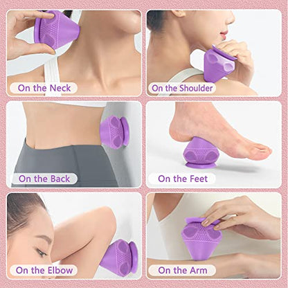 Myofascial Release Tool Mountable Massager Pressure Point Knobble Massage Tool Muscle Back Knot Remover Trigger Point Ball Self Deep Tissue Massage Tools for Neck, Shoulder, Feet with Suction Cup - color: Purple