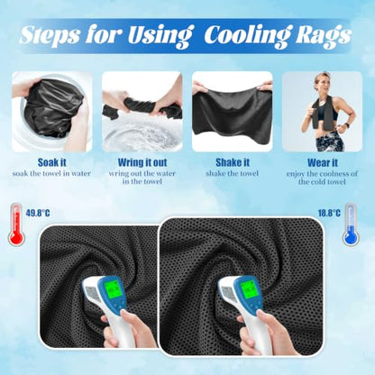 PAWPRO 4 Packs Soft Breathable Cooling Towels for Neck and Face(40"x12") - color: Multicolor-3