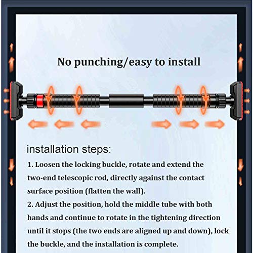 Pull Up Bar Safe Non Slip Door Corridor Pull Up Bar Easy To Install Without Screws 71-95Cm 27.9-37.4In Load 250Kg 551Ib