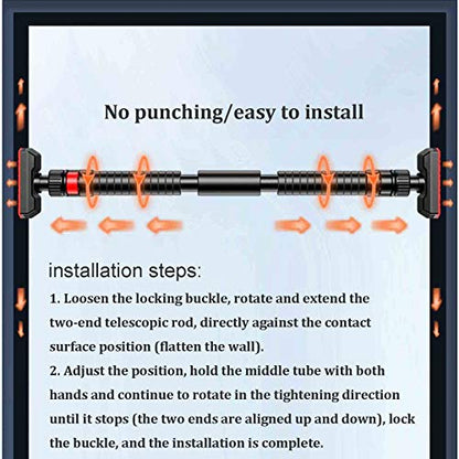 Pull Up Bar Safe Non Slip Door Corridor Pull Up Bar Easy To Install Without Screws 71-95Cm 27.9-37.4In Load 250Kg 551Ib