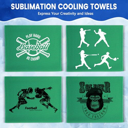 24 Pack Cooling Towels 40"x12" Ice Breathable Soft Chilly Sweat Rag Microfiber Workout Rags for Gym Cooling Towels for Neck and Face for Yoga Golf Sport Running(Green)