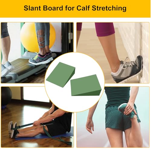 Squat Wedge Block, Squat Ramp Wedge, Calf Stretcher Slant Board, Yoga Blocks, Non-Slip Trainer Aid for Heel Elevated, Weight Lifting, Deadlift, Improve Mobility Balance and Strength Performance