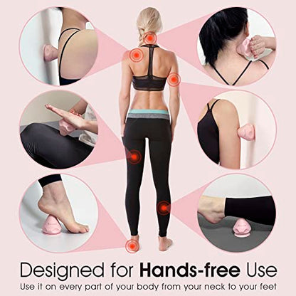Solacium Mountable Massage Therapy Tool - Multi-Surface Suction Cup Wall Massage Tool for Sore Muscles, Myofascial Release, Stress Relief, Trigger Point and Deep Tissue Massage (Pink) - color: Pink