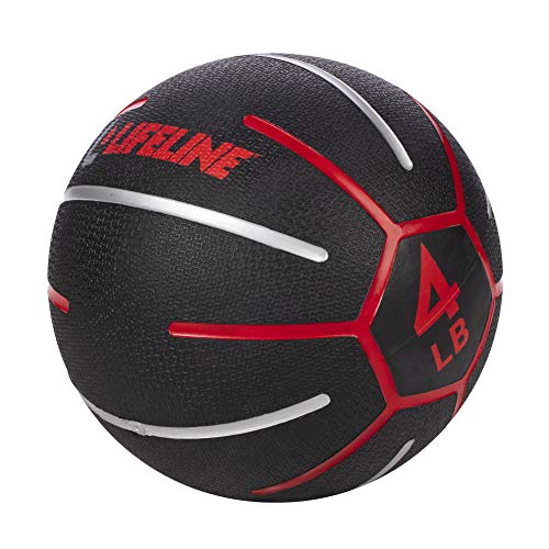 Lifeline Fitness Medicine Ball - Total Body Strength and Stability Training - Non-Slip, Light Bounce - Textured Surface - Durable - Home Gym Exercise Equipment - style: 4LB
