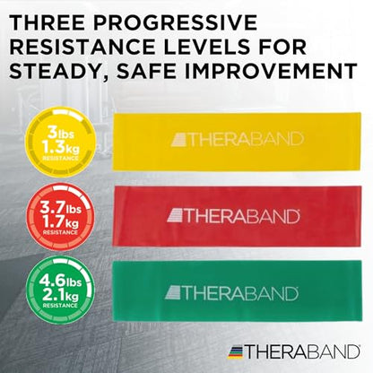 THERABAND Resistance Bands Set, Elastic Bands for Exercise & Physical Therapy, Strength Training for Upper & Lower Body Fitness - size: Beginner Set, style: Latex