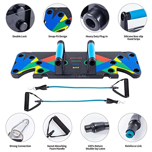 Resistance Bands with 9 in 1 push up Board Multi Function Exercise Equipment