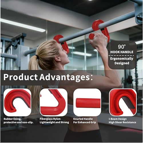 45/90 degree Neutral Grip Pull Up Handles with Lifting Straps - Heavy Duty Angled Barbell Grips & Pull Up Bar Grips for Home Gym, Deadlifts, Rows - Relieve Wrist & Shoulder Stress - color: red, size: 90°