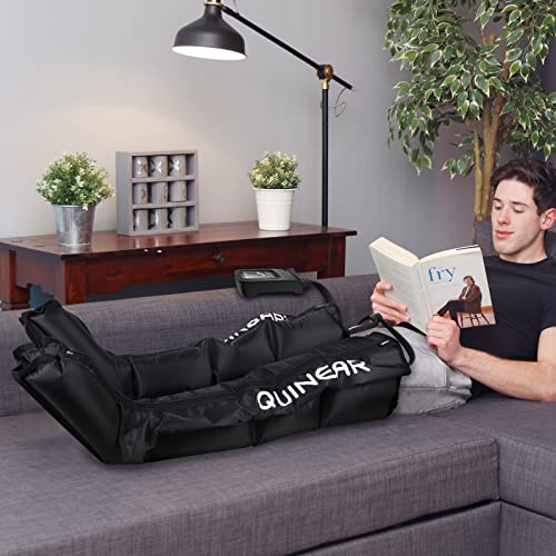 QUINEAR Leg Recovery Compression System for Athlete Post Workout, Professional Sequential Device for Massage Therapy, Foot and Leg Recovery Boots, Improve Circulation Reduce Muscle Soreness (Medium) - size: Medium