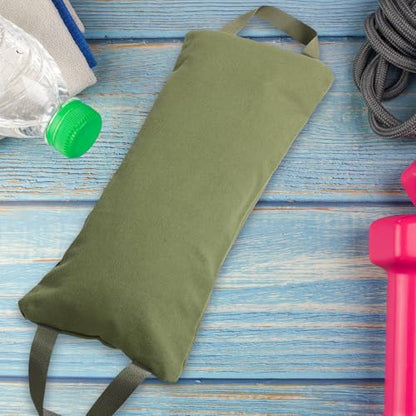 Canvas Exercise Sandbag for Fitness and Yoga Training, Empty Weight Sand Holding Bag, Military Green, Suitable for Strength and Leg Workout