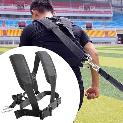 Qianly Tire Pulling Harness Weight Sled Pull Harness Belt Shoulder Strap Sled Harness Running Training Equipment for Workout Agility